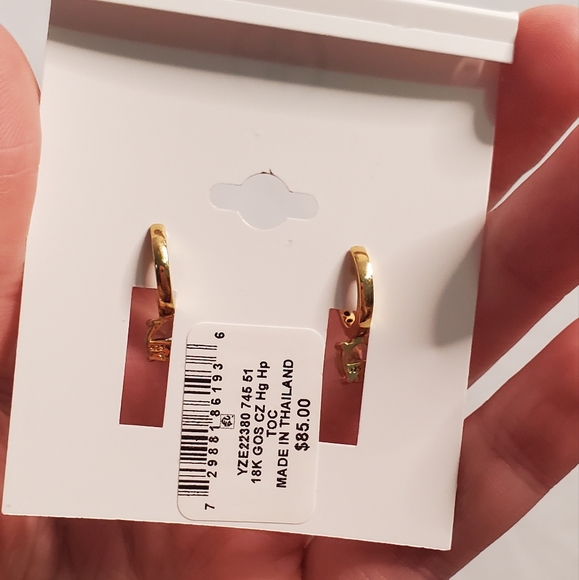 GIANI BERNINI Cubic Zirconia Huggie Hoop Earring 18k Gold-Plated Sterling Silver - Picture 4 of 8